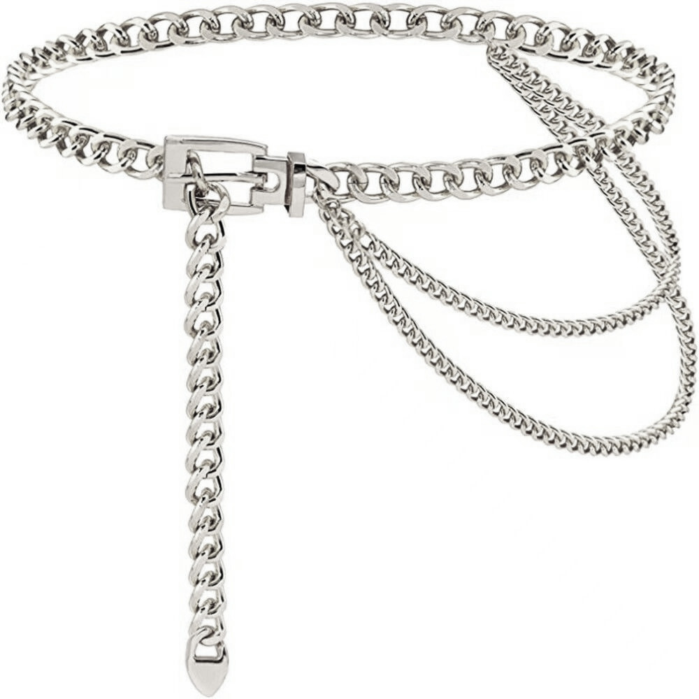 European and American cross-border Fashion metal moon waist chain female hip hop punk love body chain belt accessories factory wholesale