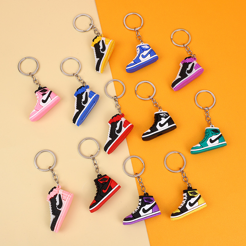 AJ shoe blind box keychain cartoon silicone shoe mold ornament backpack gift basketball shoe keychain