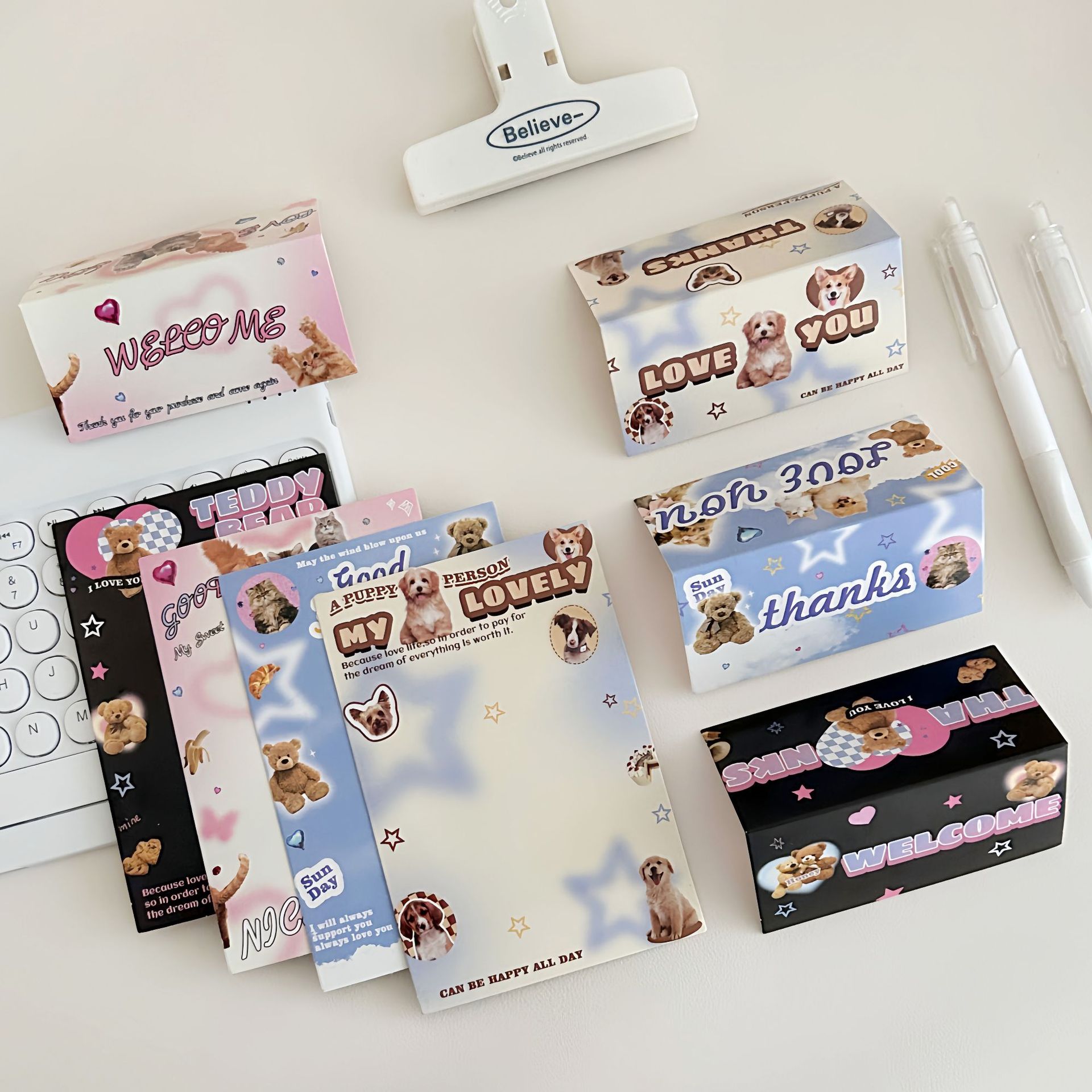Original American Cartoon Bear Card Head Cardboard Card Back Protection Card Packaging Gift Bag