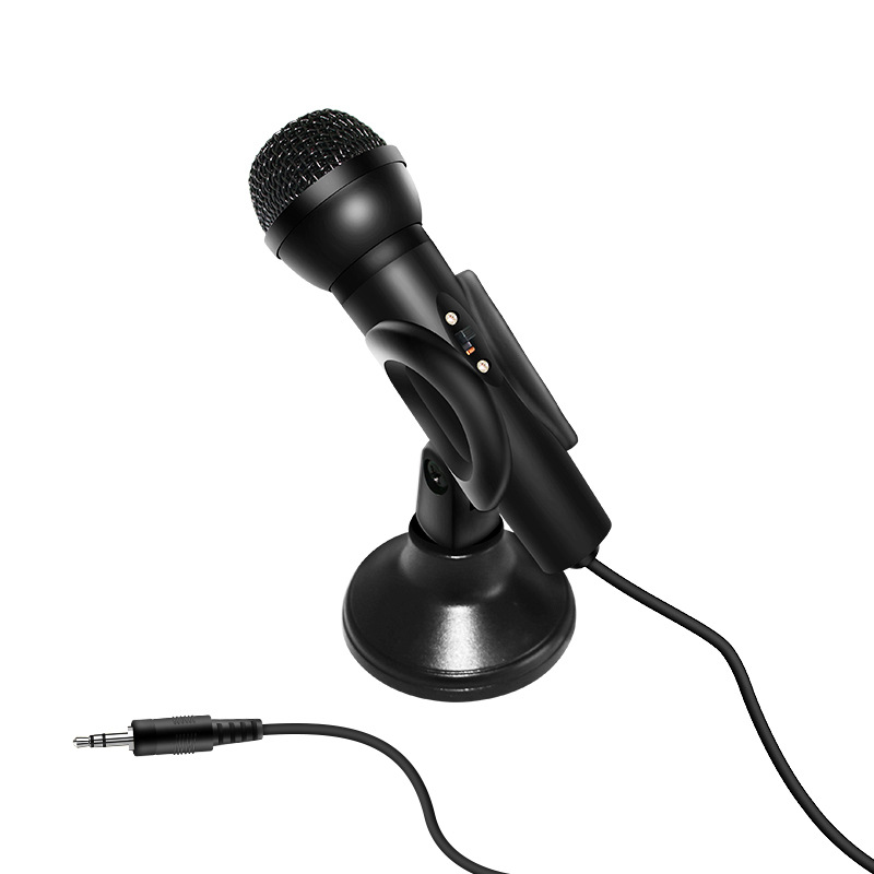 Computer wired microphone, network karaoke live microphone with base, standing microphone, mini computer small microphone