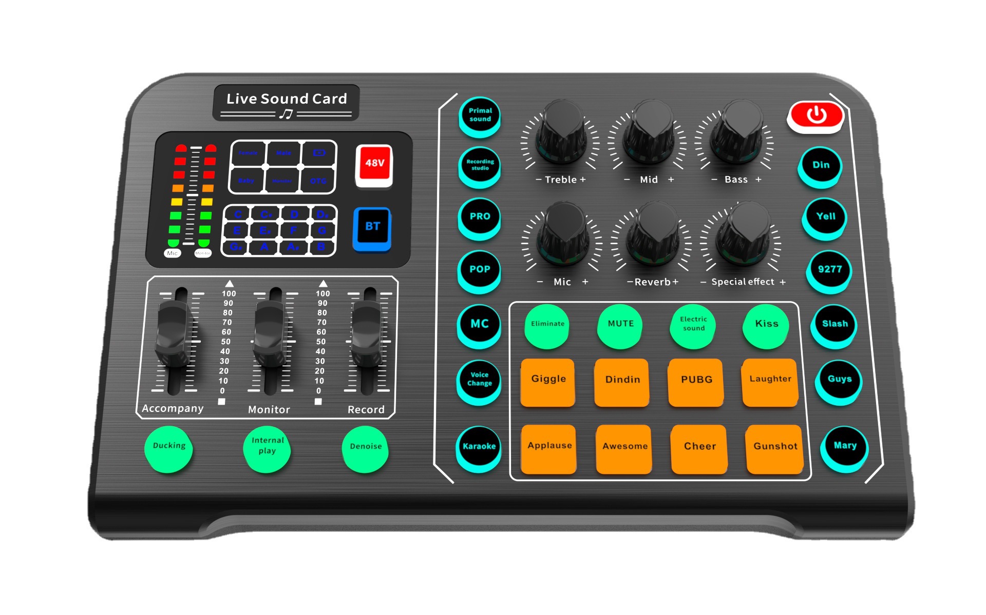 M6 English version live sound card support 48V microphone multiple sound effects live broadcast dedicated support major platforms