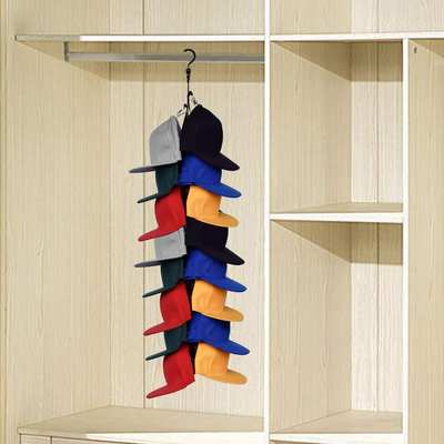 In stock wardrobe lanyard hanger baseball cap storage hook behind the door stainless steel door hat storage hanger