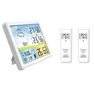 2021 new one-two color screen wireless temperature and humidity meter home Weather station LCD Weather Forecast