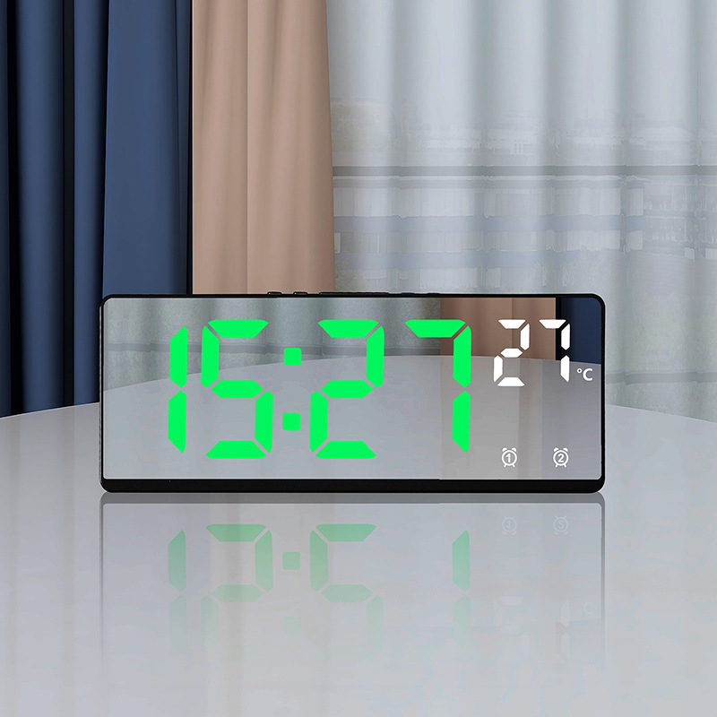 Creative multi-function electronic clock simple large screen clock multi-group alarm clock student bedside clock factory direct 6631