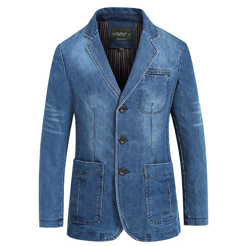 Cross-border AliExpress factory men's clothing Denim suit men's cotton Denim small suit slim casual suit jacket 2182
