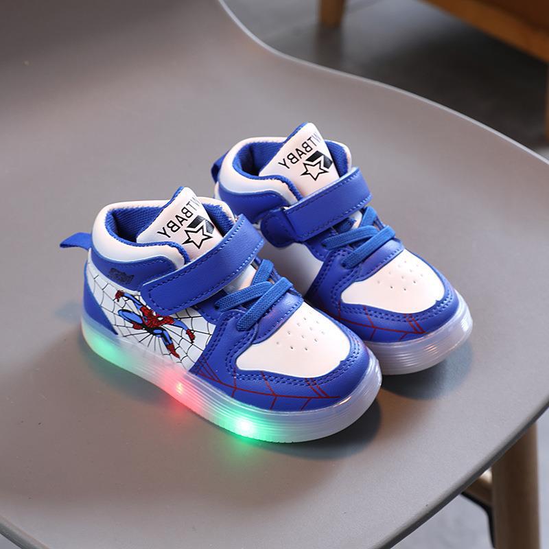 Children's sneaker cartoon luminous shoes boys and girls casual shoes primary school children's LED flashing running shoes