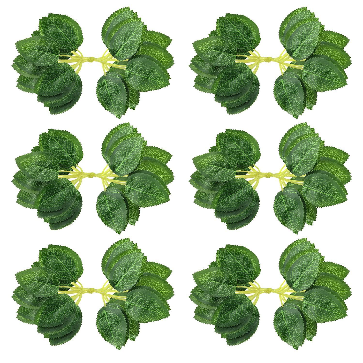 Simulation six-prong silk-screen rose leaf silk mesh flower rose flower bone-radiating leaf simulation leaf rose six-leaf cloth leaf