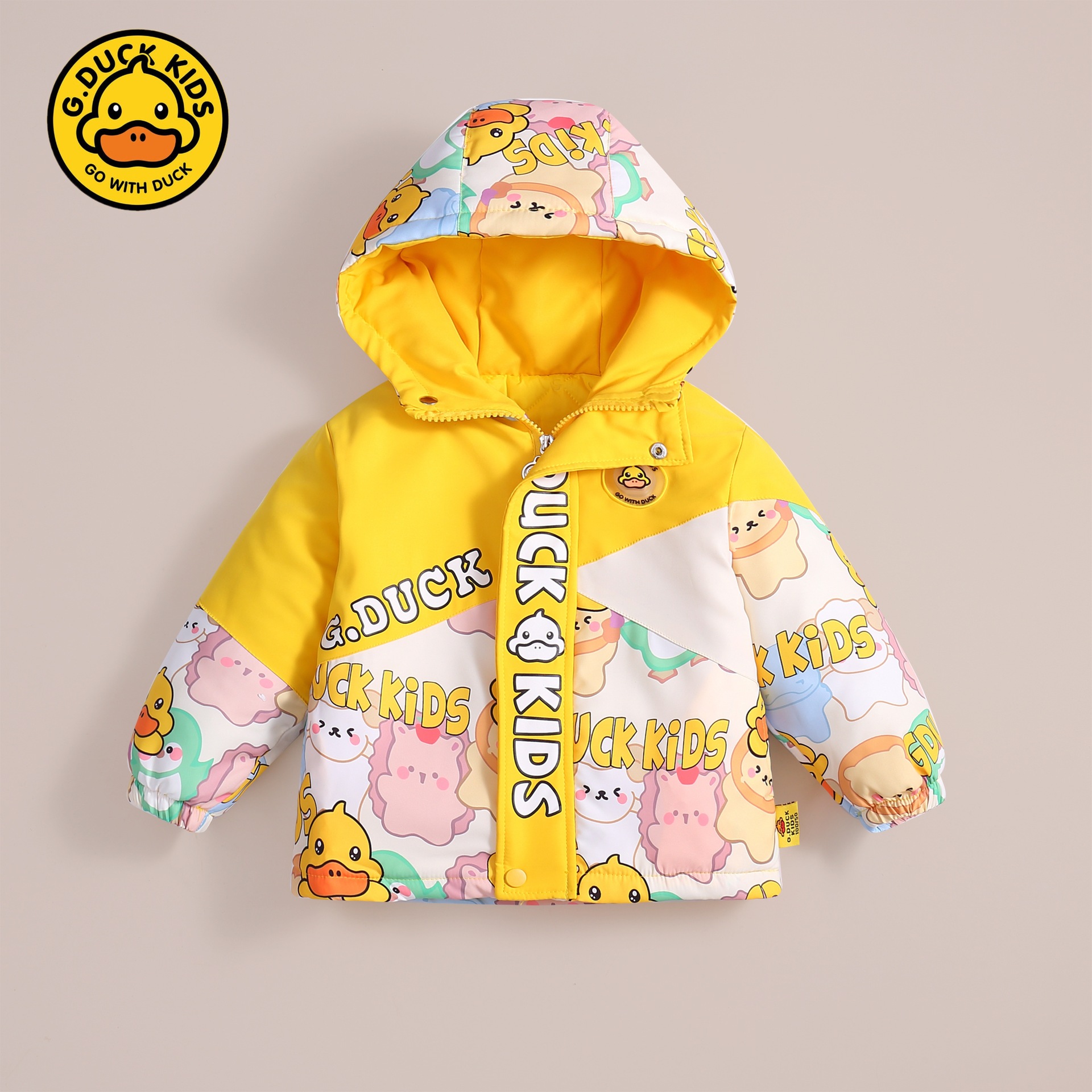 [New] little yellow duck jacket children's three-in-one boys and girls spring and autumn two-piece thickened warm