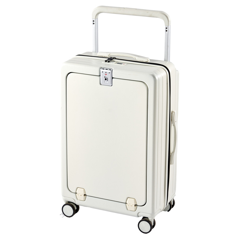 Luggage Case Wide Tie Rod Front Opening Box High Color Value Lightweight BoARing Box Women's Quiet Large Capacity Suitcase Men's