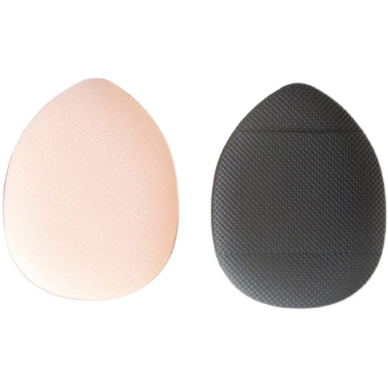 mini mini finger puff thumb pointed water drop small puff leather surface air cushion puff wet and dry dual-use makeup wholesale