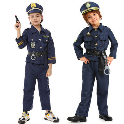 Cross-border Hot Sale Halloween Costume Kids Little Police Cosplay Game Costume Show Prom Party Clothes