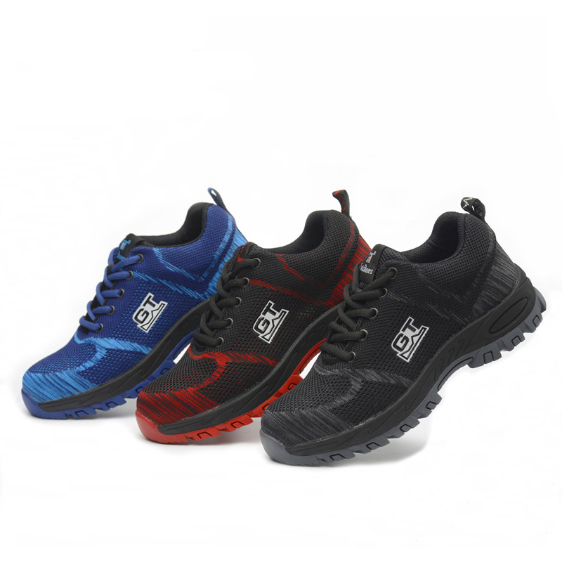 Labor Protection Shoes Men's Summer Breathable Smash-Resistant Puncture-Resistant Steel Toe Lightweight Wear-Resistant Oversole Odor-Resistant Work Shoes