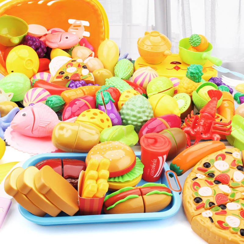 Children's Fruit Chipping Joy Toys Girls Play House Birthday Cake Pizza Vegetable Baby Chipping Kitchen Set