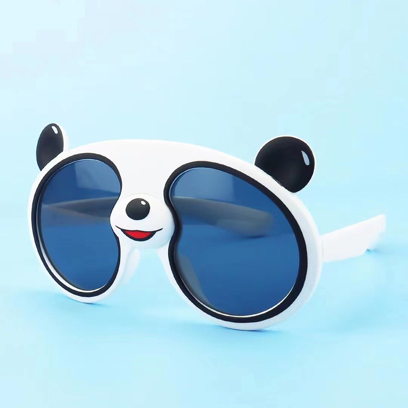 2022 new cartoon panda silicone sunglasses children's outdoor polarized sunglasses cute pier party glasses