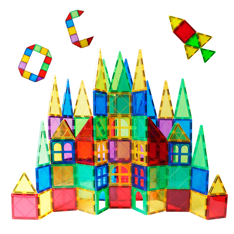 Magic Magnetic Player Magnetic Film Color Window Building Film Children's Educational Matching Toys for Children Aged 3-6 Transparent Strong Magnetic Building Blocks