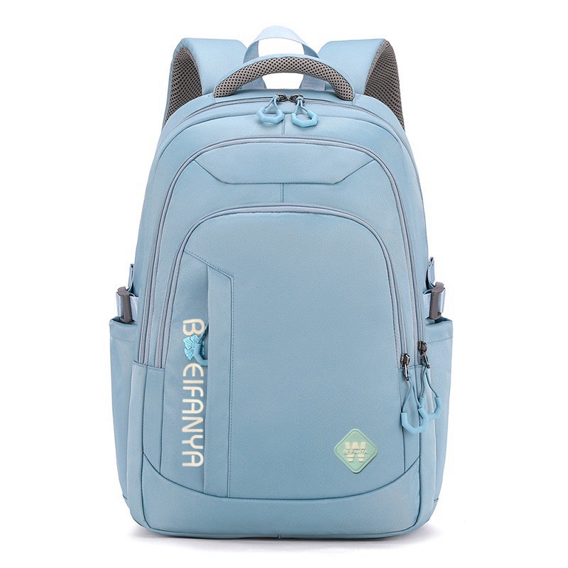 Cross-border large capacity lightweight backpack schoolbag female middle school student new trendy male burden reduction spine protection backpack