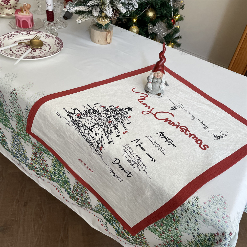 Christmas series ~ Christmas tree hanging cloth simple wall decoration cloth photo props chic red napkin background cloth