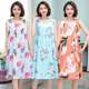 Summer Middle-aged and Elderly People's Cotton Silk Nightdress Pajamas Women's Cotton Silk Dress Summer Adult Large Size Mother's Home Clothes