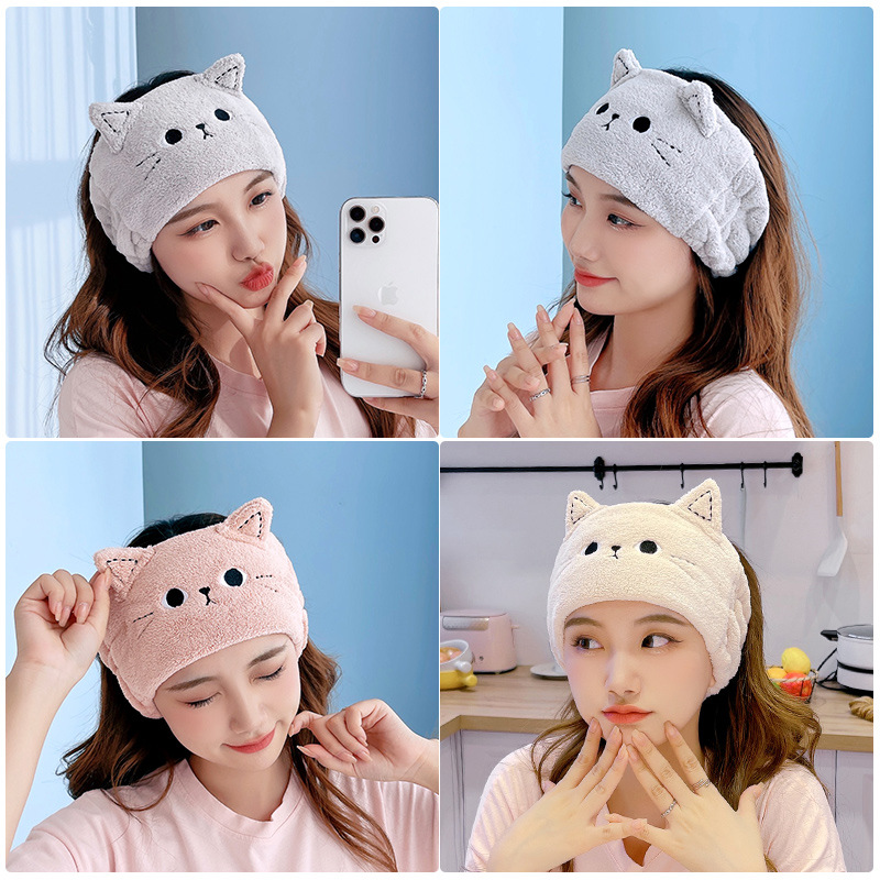 Sweet Cute Face Wash Hair Band Girls Plush Headband Hair Accessories Wide Edge Hair Band Makeup Headwear