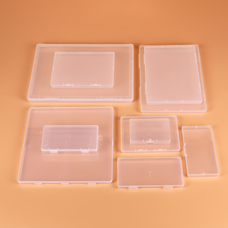 Plastic storage box 1.7 high packing box  rectangular flat box A4 file box jewelry card 
