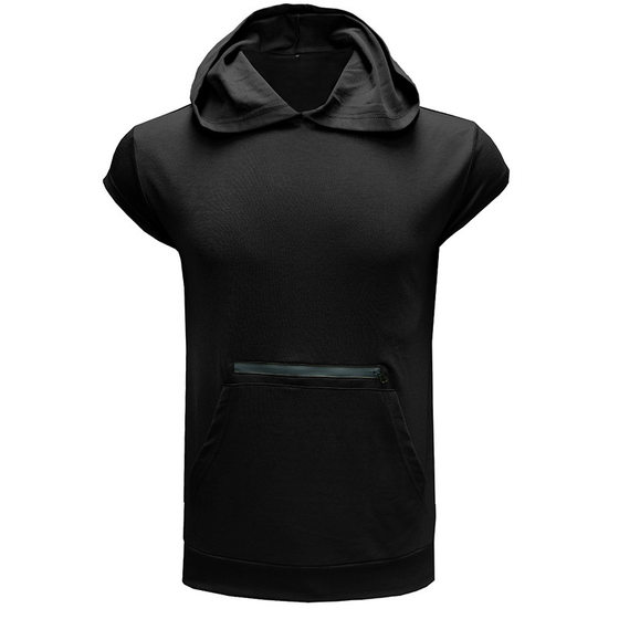 Cross-border summer Foreign Trade men's sleeveless hooded sports fitness outdoor vest American zipper men's sweater