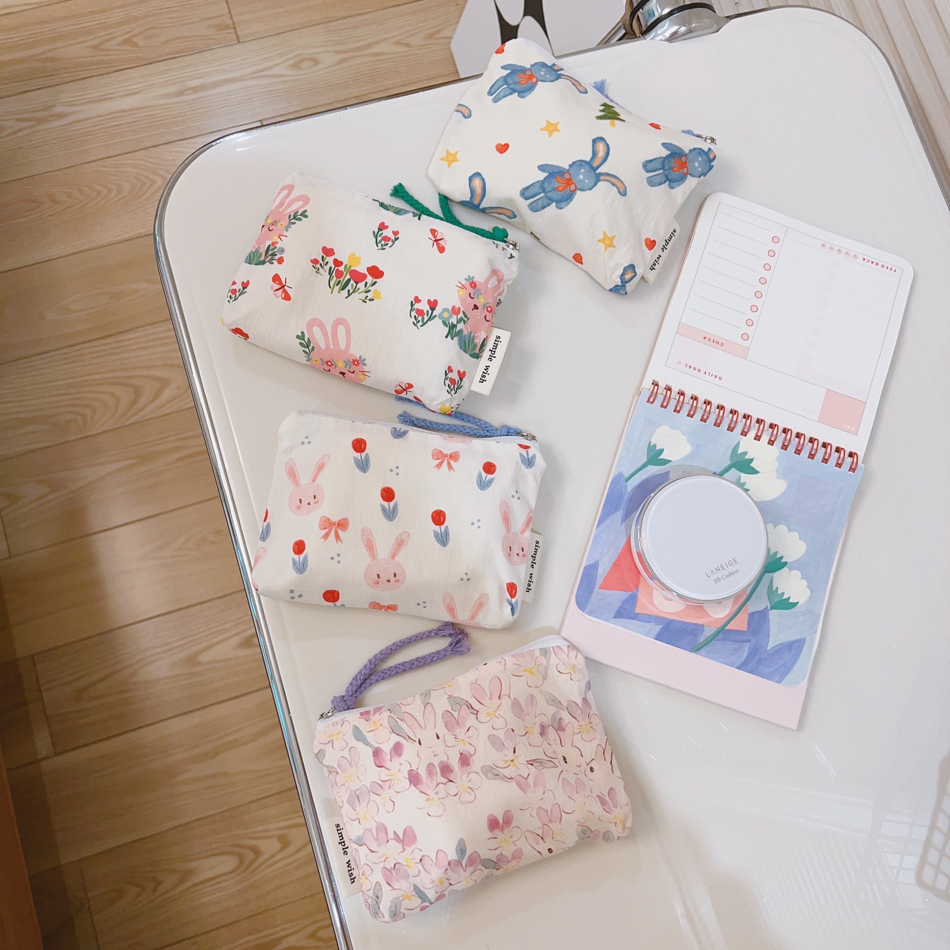 [Su Xi cloth bag] cute rabbit mini cotton bag zipper small cloth bag coin purse card bag headphones lipstick bag