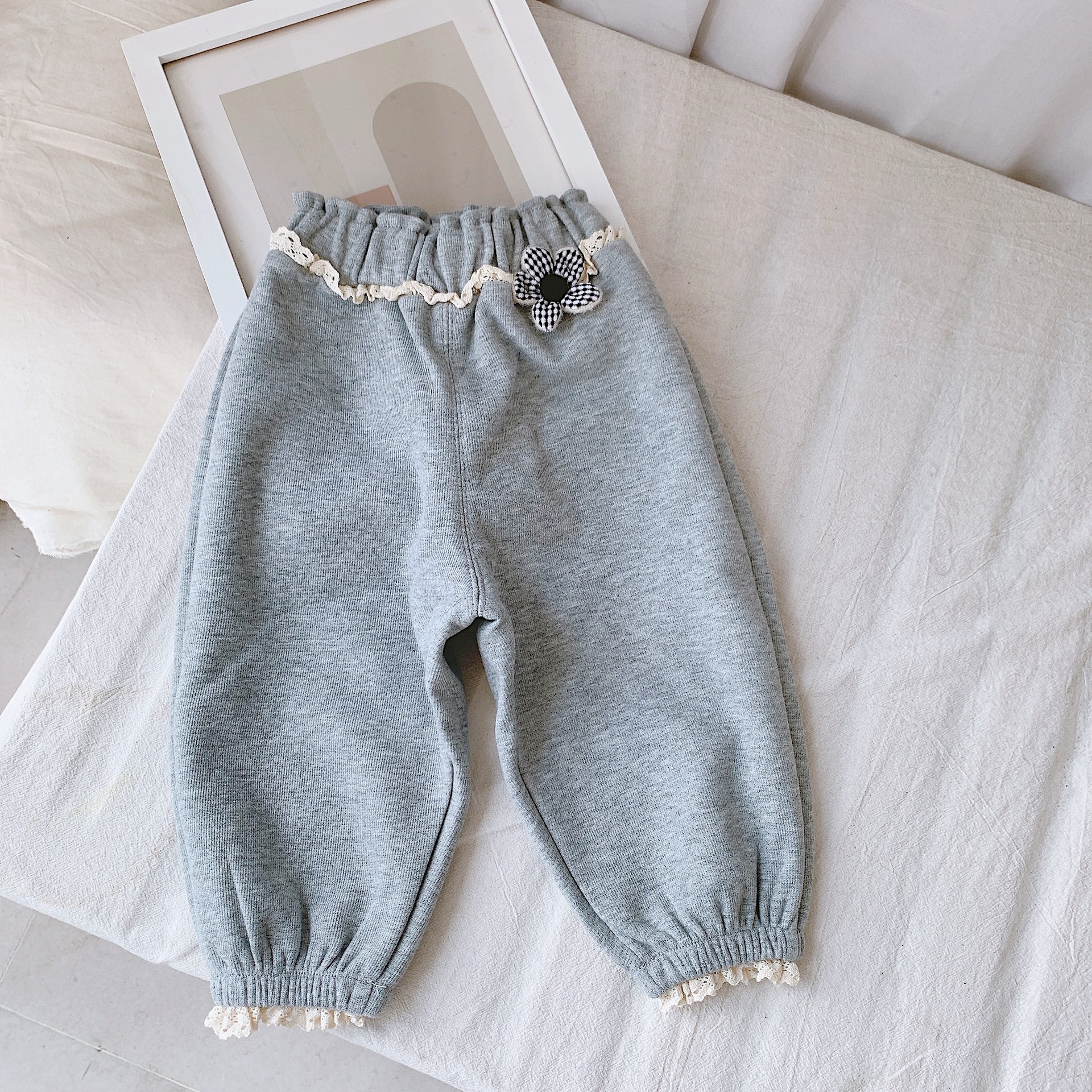 2022 autumn 0-3 years old girl baby South Korea Western style trendy loose casual pants trousers outer wear sports pants