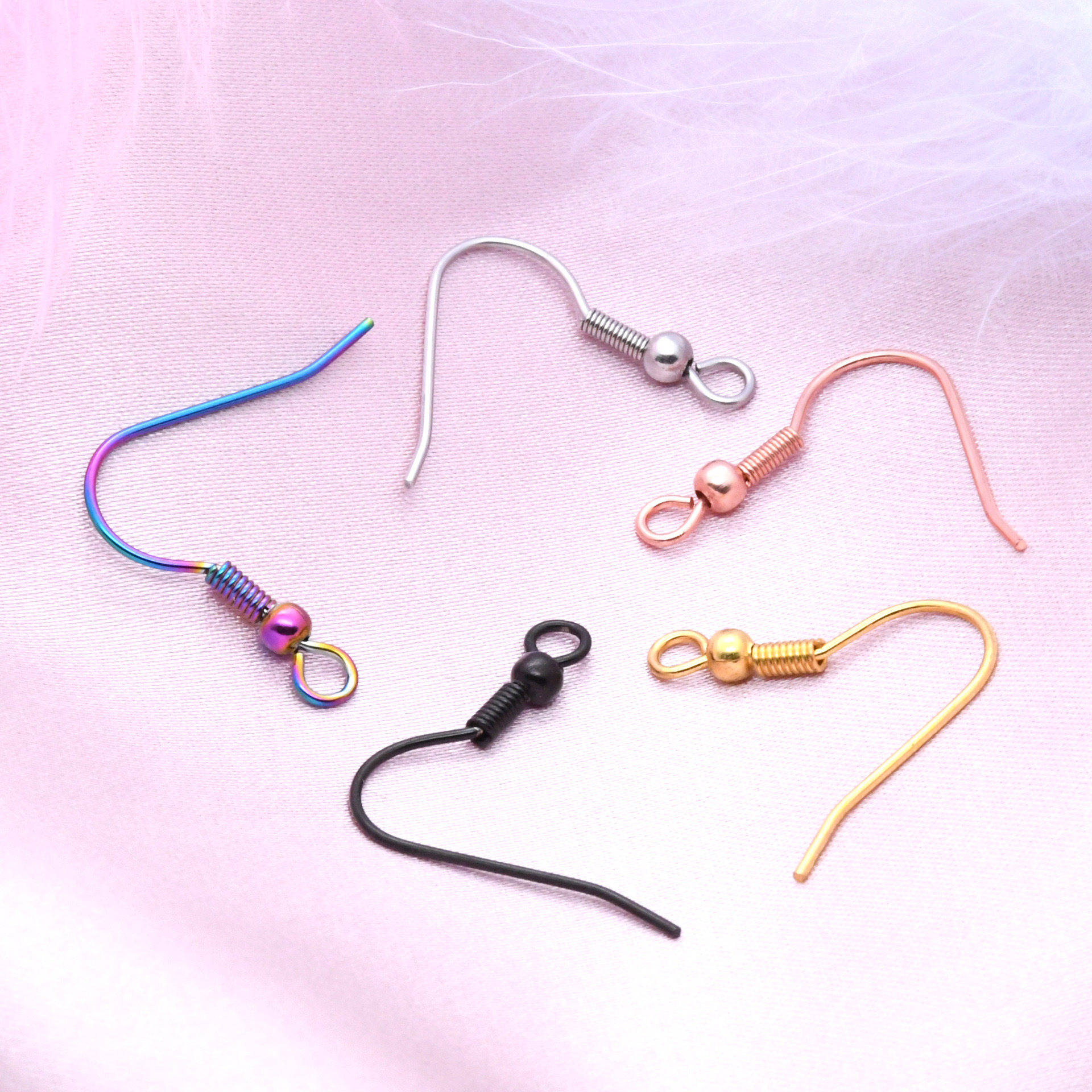 Factory spot wholesale stainless steel multi-color U-shaped ear hook earrings accessories diy earrings pendant source factory