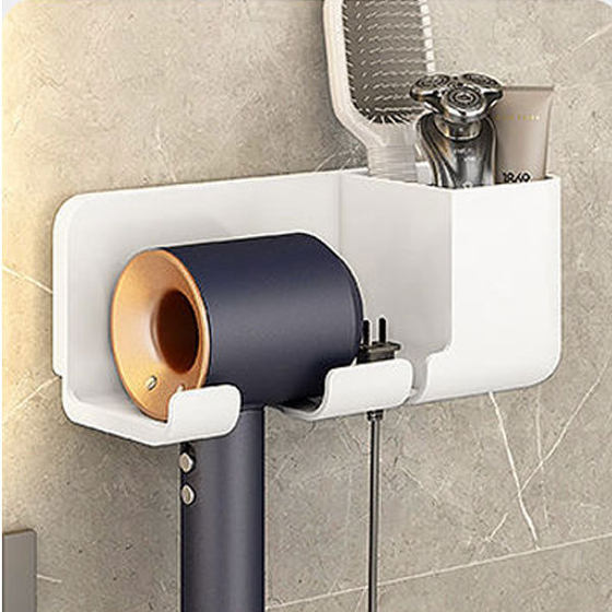 Hair dryer storage rack punch-free hair dryer bracket bathroom multi-function rack bathroom hair dryer storage rack