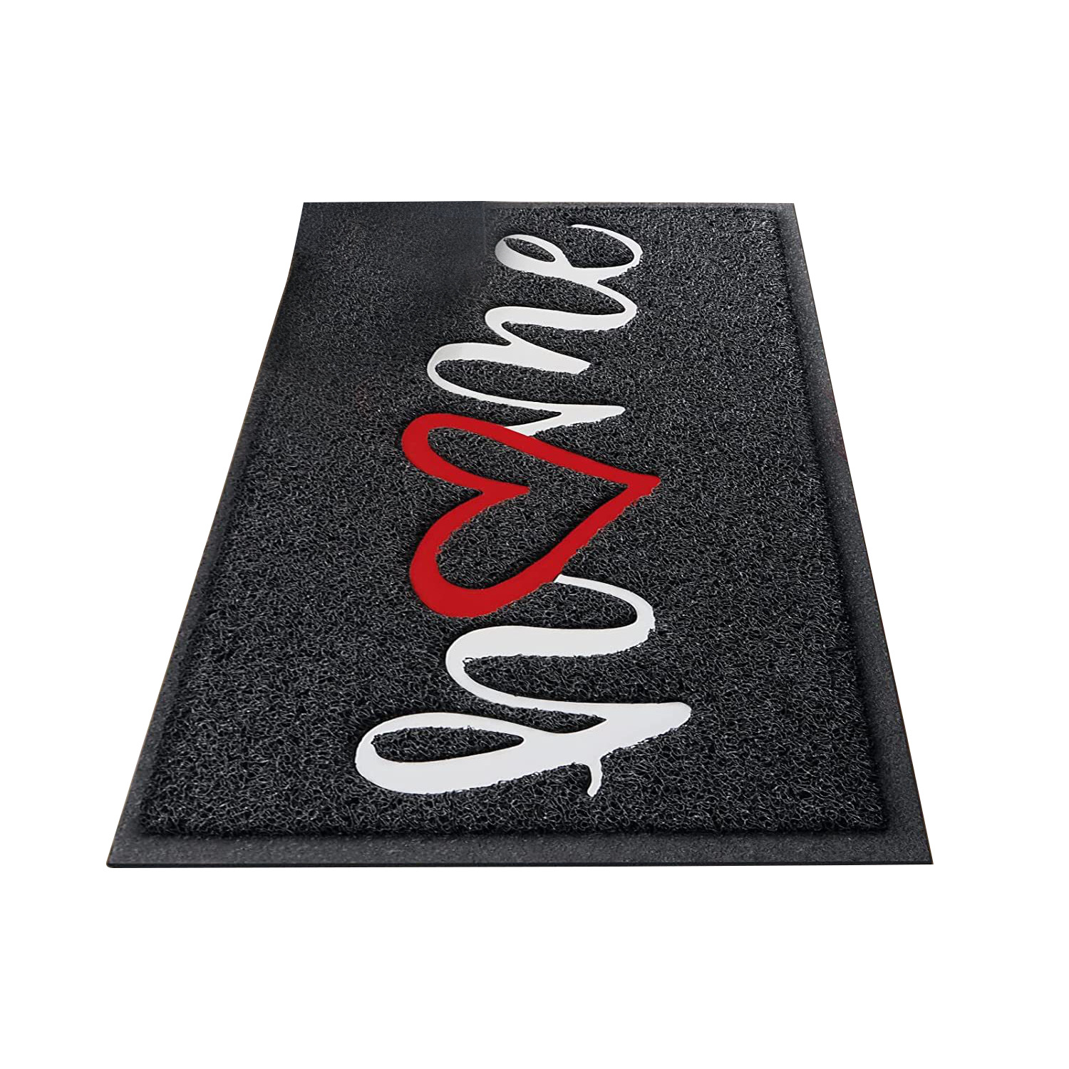Cross-border manufacturers creative entrance door PVC floor mat love home door mud mat non-slip silk ring carpet