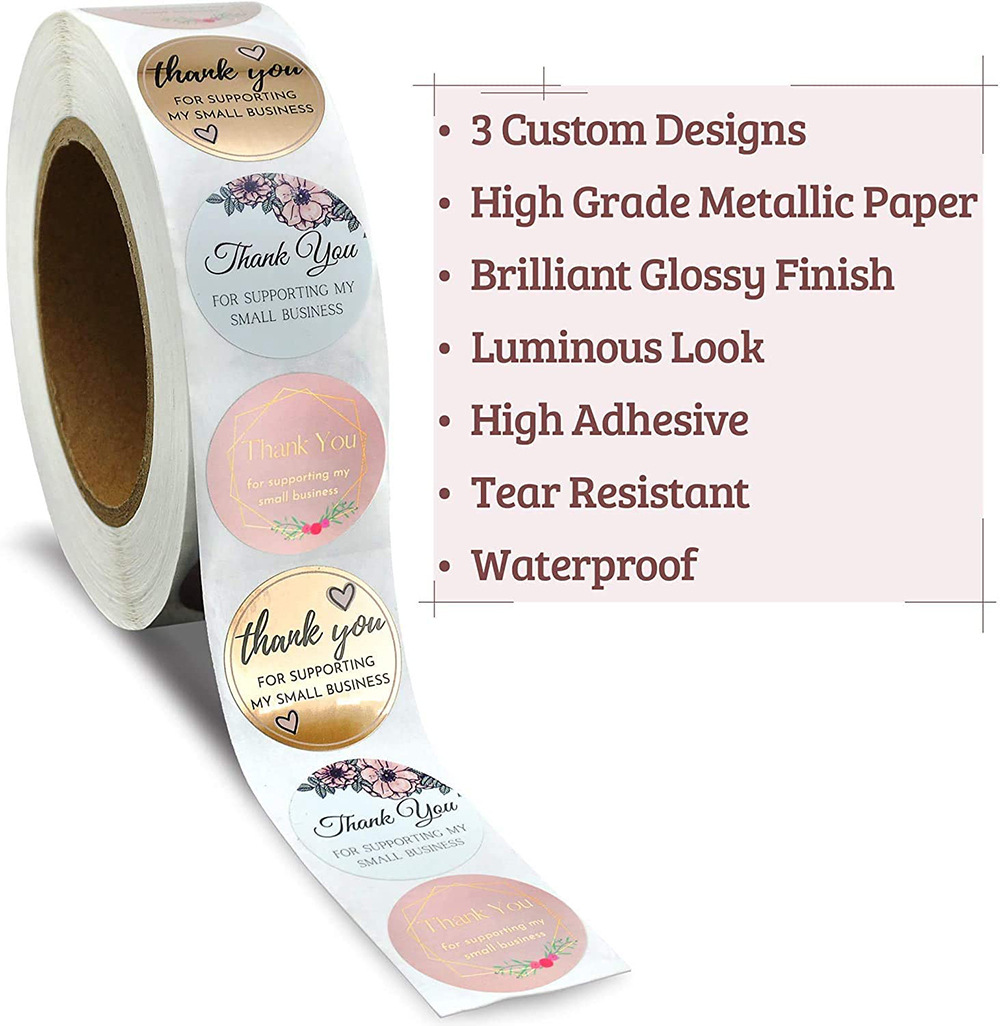 Wholesale roll Thank you seal sticker envelope decoration adhesive sticker label