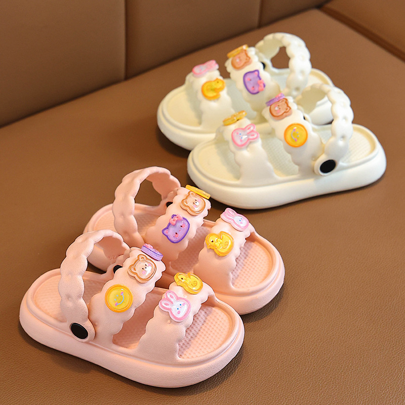 Children's sandals girls' summer 2024 new boys' and girls' baby kids' Princess soft bottom beach non-slip bath