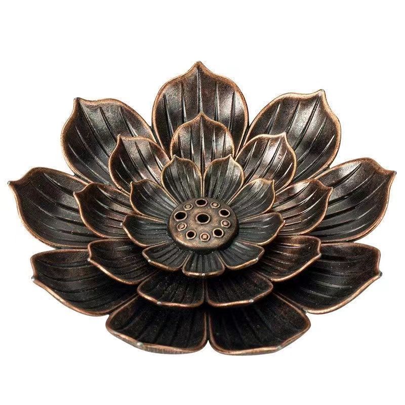 Gourd incense thread incense incense copper gourd plate incense lotus incense plate six-hole Lotus Lotus three treasures incense plate