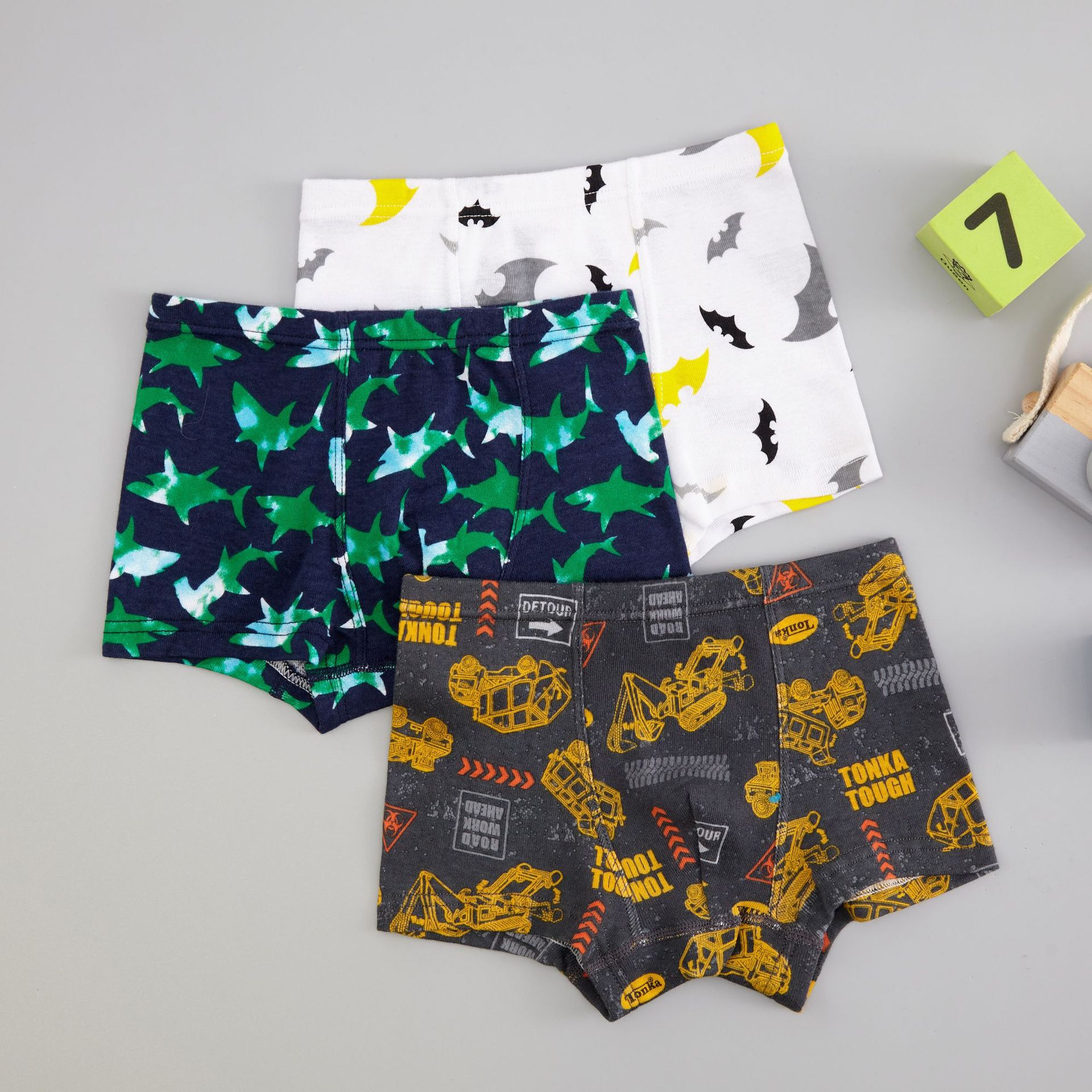 European and American children's underwear boys' rib boxer cotton underwear cartoon dinosaur baby boxer underwear