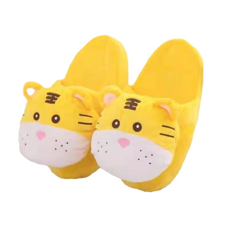 Shake the sound hot funny tiger home fabric cotton slippers will open mouth tiger cotton slippers plush manufacturers wholesale generation