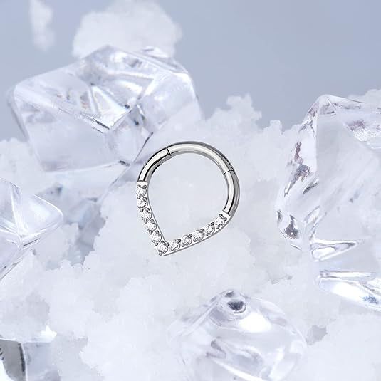 Cross-border Hot Selling Accessories Stainless Steel Nose Ring Fashion Jewelry Drop Piercing Jewelry Diamond Nose Ring