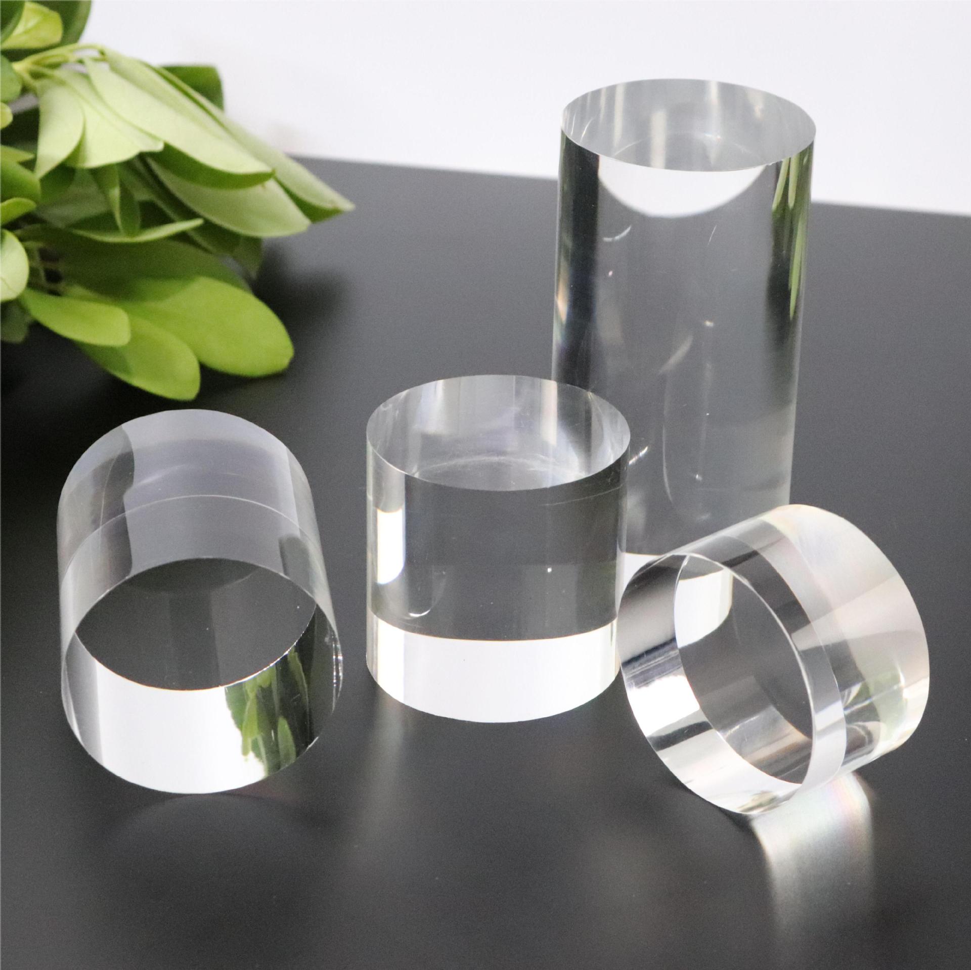 Transparent acrylic cylindrical display stand jewelry goods cosmetics jewelry model display base spot wholesale