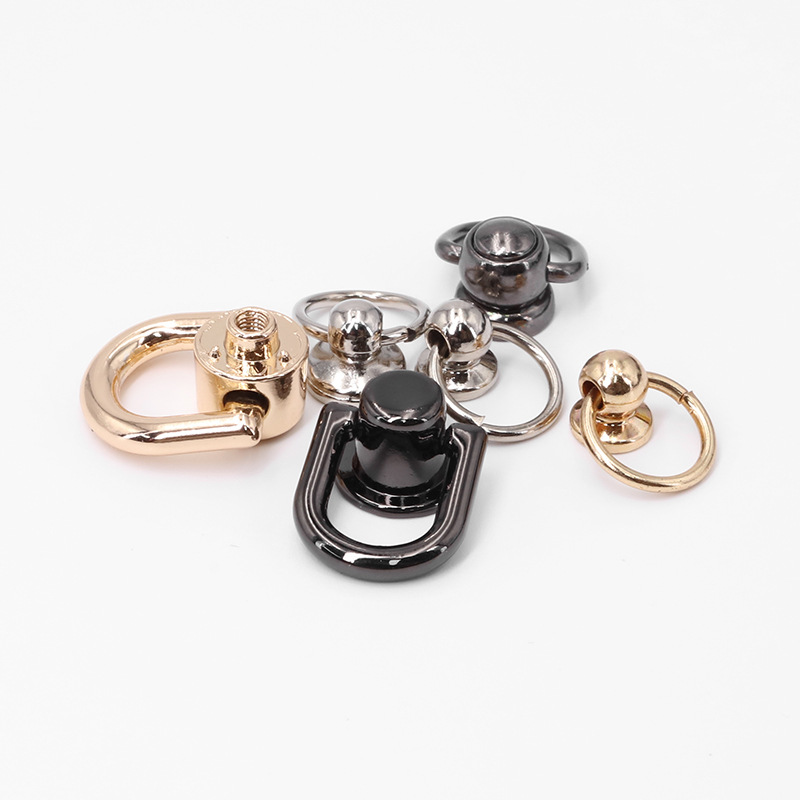 With ring monk nipple nail hanging buckle alloy plating with ring rotatable phone case hardware buckle accessories diy