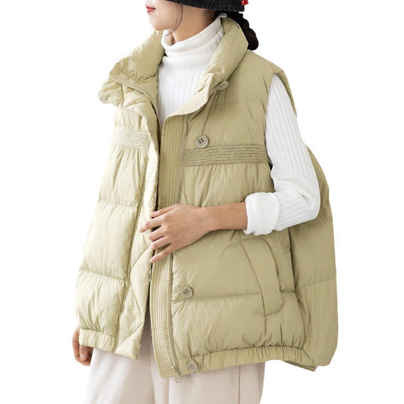 Down Vest Women's Korean Style Short Down Vest Women's White Duck Down Sleeveless Down Jacket External Vest Wholesale