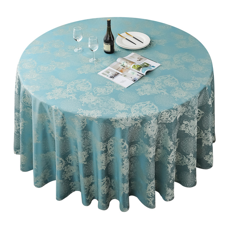 Restaurant crocheted round tablecloth high-end restaurant household dining table coffee table cloth wedding hotel large round tablecloth jacquard tablecloth