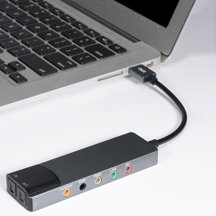 New aluminum alloy USB fiber SPDIF sound card computer external multi-function support AC-3 DTS 5.1 channel