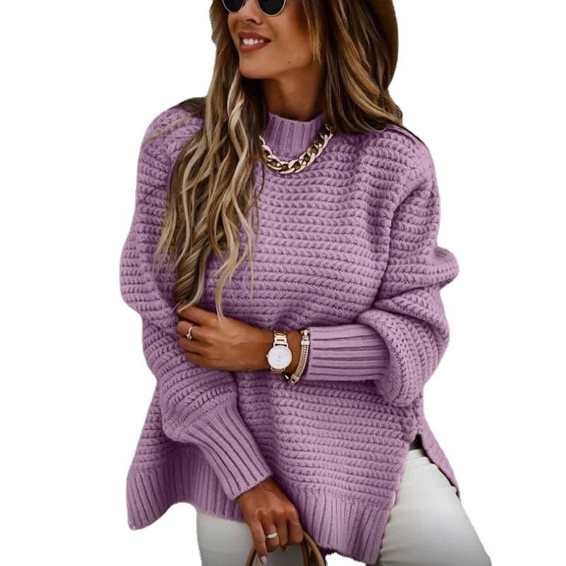 Lazy Style Loose Pullover Knitted Sweater_voghion.com