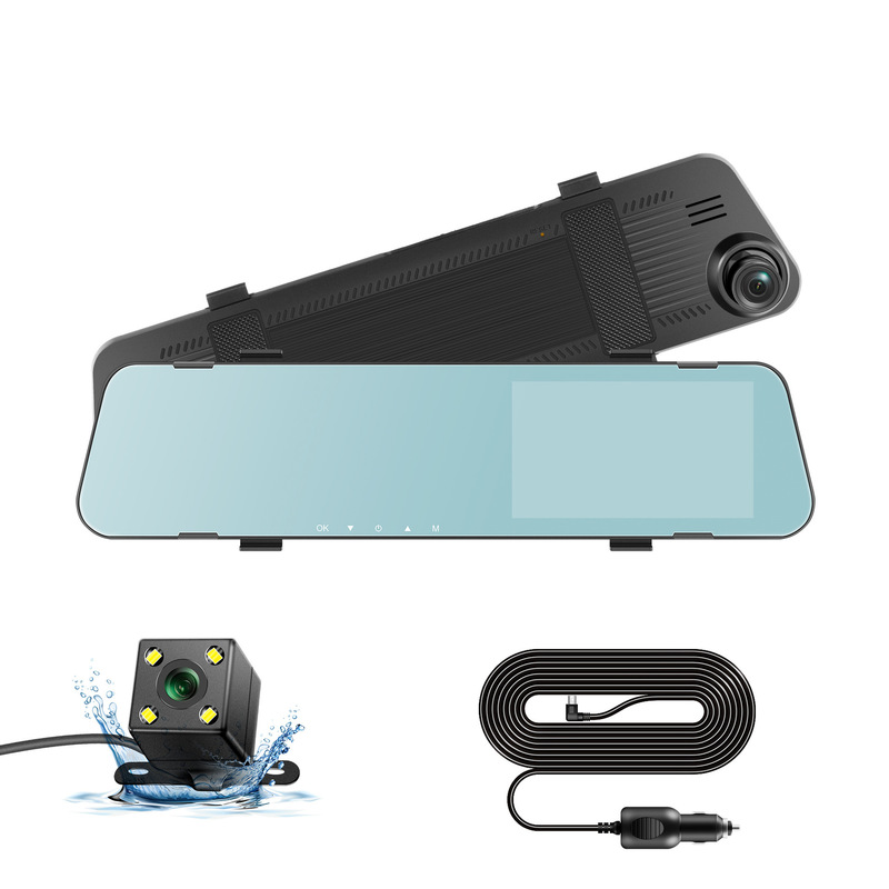 4.19インチ4.3 hd 1080pデュアルレンズgps台湾電子犬バックミラードライブレコーダーcardvr|undefined