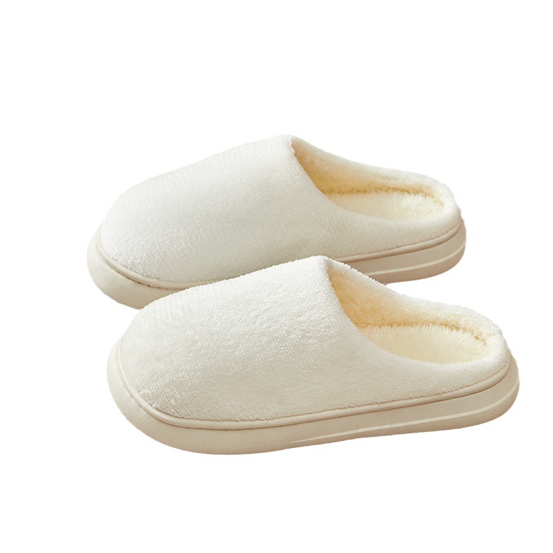 Thick bottom winter solid color couple flannel cotton slippers home indoor warm and comfortable month cotton sops wholesale