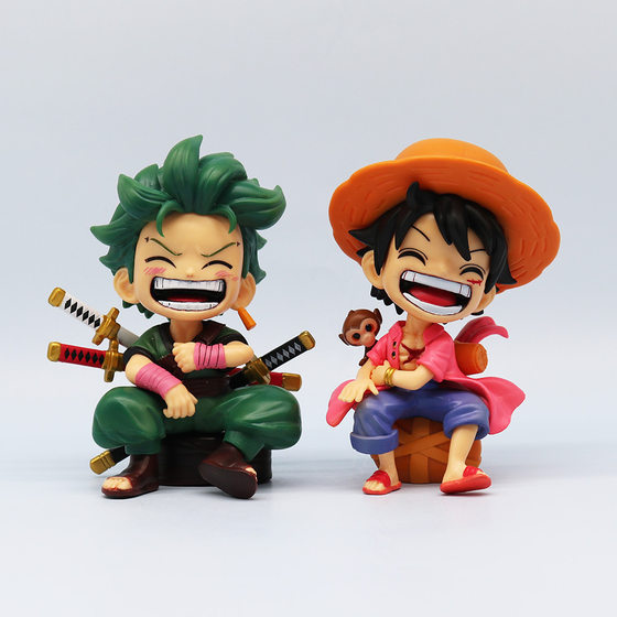 One piece sitting posture Q series Luffy suolong Shanzhi fashion play GK hand-made doll model car decoration