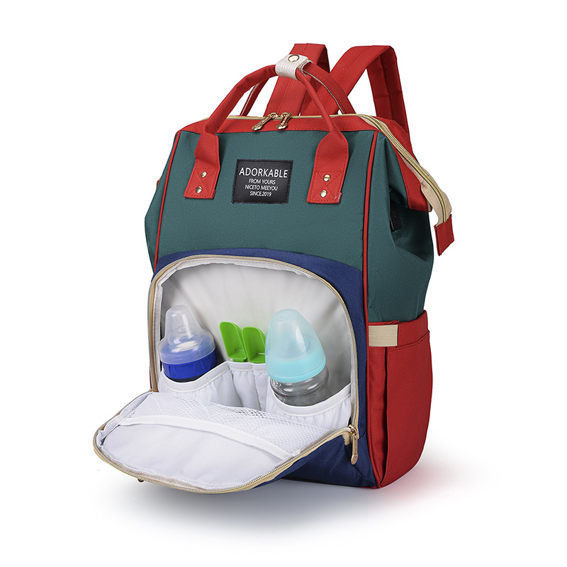 Backshoulder Lightweight Baby Bag Upgraded Large Capacity Dry and Wet Mother Bag Fashionable Contrast Color Baby Bag Mummy Bag