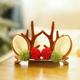 Teddy red green ball antler clip-Brown