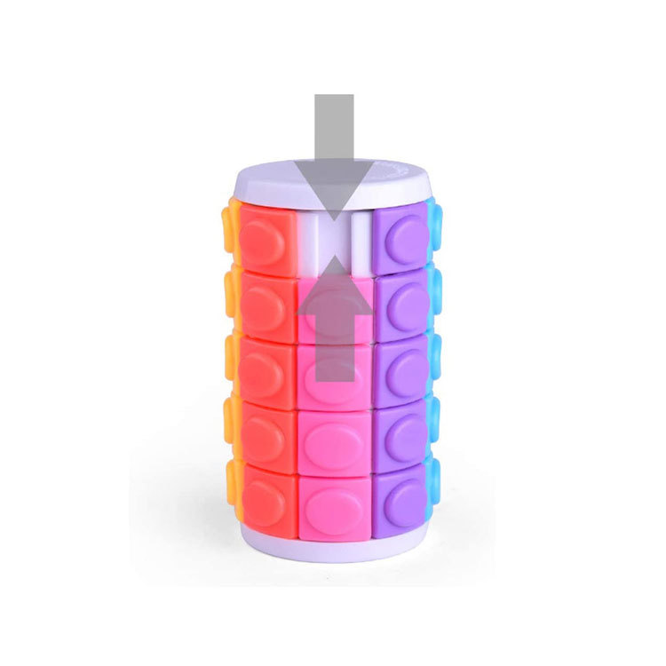 Amazon Hot Selling Three-Dimensional Rotating Cylindrical Rubik's Cube Children's Educational Sliding Magic Tower Decompression Rubik's Cube Gift Toy