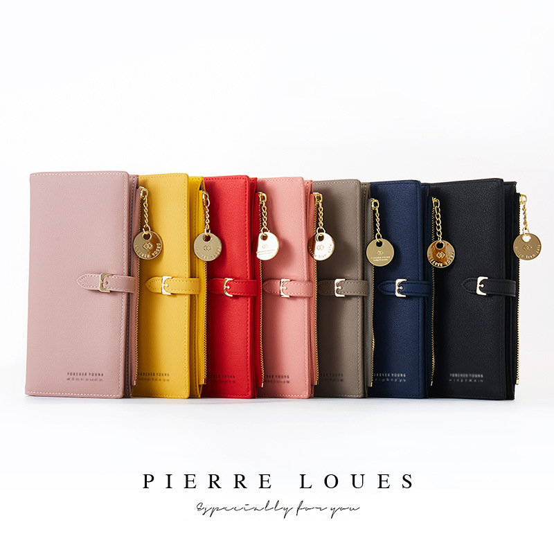 Pierre Louie Long Women Wallet Korean Fashion Clutch Bag Large Capacity Wrist Bag Women Wholesale Wallet