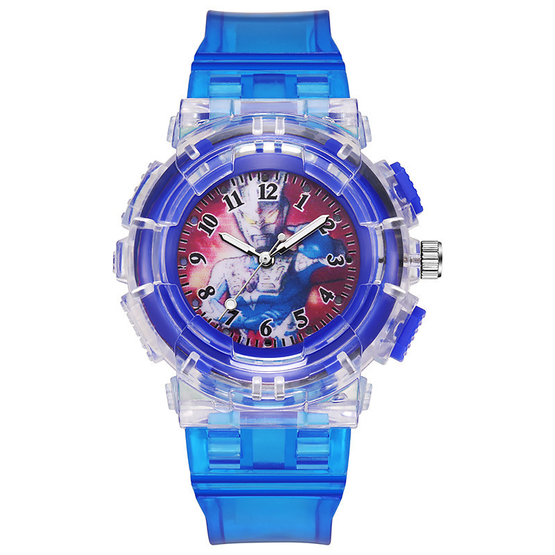 Cartoon children quartz flash watch led electronic luminous kindergarten students Ultraman luminous watch wholesale